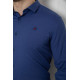 Сорочка чоловіча однотонна з принтом, колір синій, 186R2029