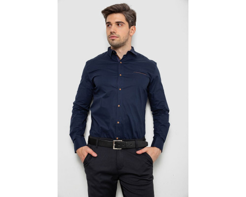Сорочка чоловіча, колір темно-синій, 214R7094