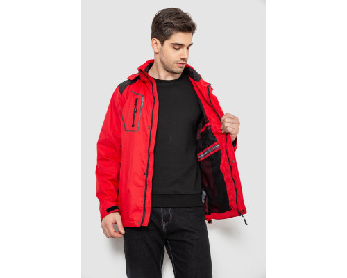 Куртка чоловіча демісезонна з капюшоном, колір червоний, 244RL-2515AL