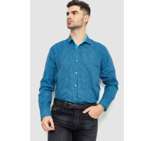 Сорочка чоловіча в клеку байкова, колір синьо-блакитний, 214R99-33-022