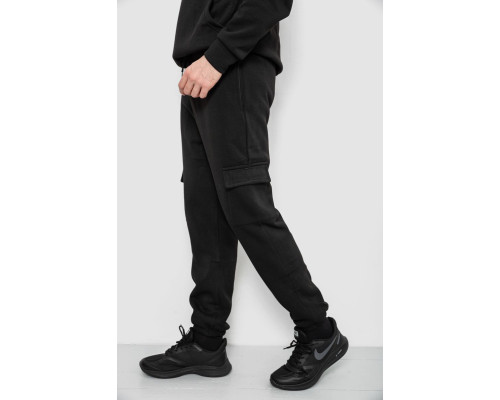 Спортивні штани чоловічі на флісі, колір чорний, 129RA9997