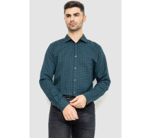 Сорочка чоловіча в клітинку байкова, колір зелено-синій, 214R16-33-164