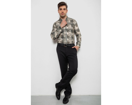 Сорочка чоловіча з принтом, колір оливковий, 214R1038