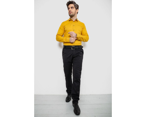Сорочка чоловіча однотонна, колір гірчичний, 186R2072