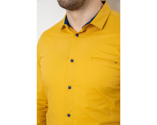 Сорочка чоловіча однотонна, колір гірчичний, 186R2072