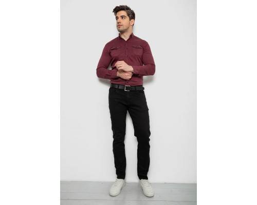 Сорочка чоловіча однотонна, колір бордовий, 214R16176