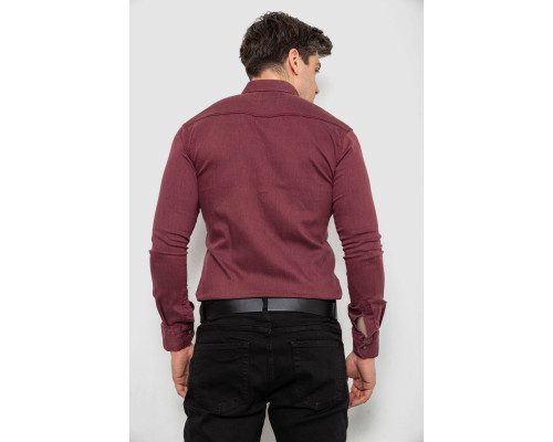 Сорочка чоловіча однотонна, колір бордовий, 214R16176