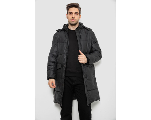 Куртка чоловіча зимова подовжена, колір чорний, 244RH76-30