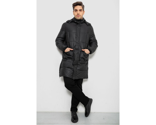 Куртка чоловіча зимова подовжена, колір чорний, 244RH76-30