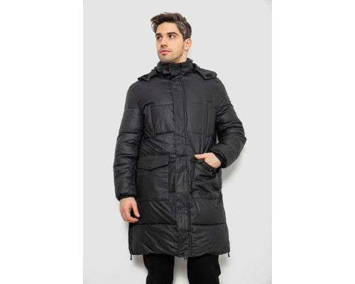 Куртка чоловіча зимова подовжена, колір чорний, 244RH76-30