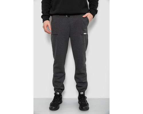 Спортивні штани чоловічі на флісі, колір грифельний, 129RA9998