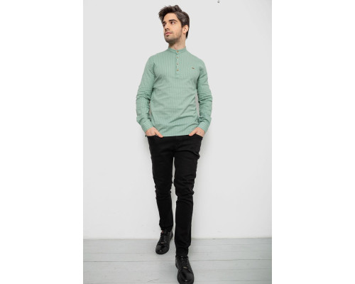 Сорочка чоловіча однотонна з принтом, колір оливковий, 186R2077