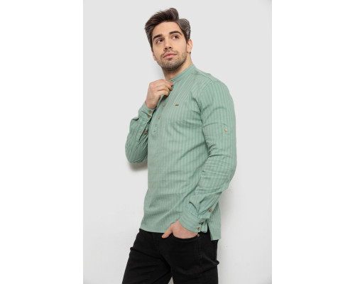 Сорочка чоловіча однотонна з принтом, колір оливковий, 186R2077