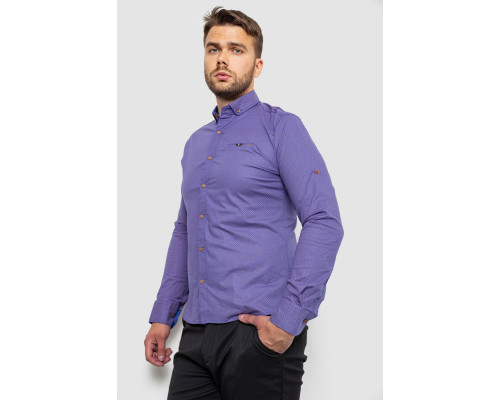 Сорочка чоловіча з принтом, колір фіолетовий, 214R16286