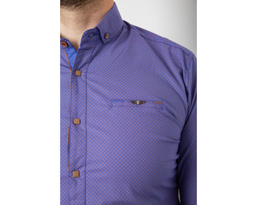 Сорочка чоловіча з принтом, колір фіолетовий, 214R16286