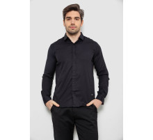 Сорочка чоловіча однотонна, колір чорний, 186R6917-1