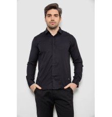 Сорочка чоловіча однотонна, колір чорний, 186R6917-1
