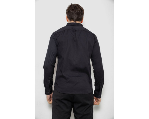 Сорочка чоловіча однотонна, колір чорний, 186R6917-1
