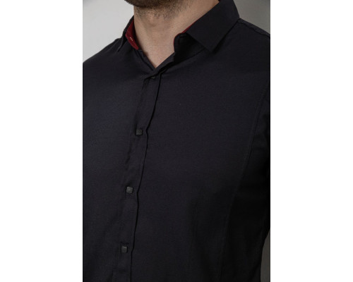Сорочка чоловіча однотонна, колір чорний, 186R6917-1
