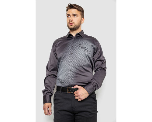 Сорочка чоловіча з принтом, колір сірий, 214R5829