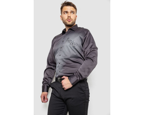 Сорочка чоловіча з принтом, колір сірий, 214R5829