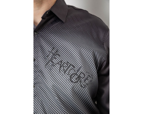 Сорочка чоловіча з принтом, колір сірий, 214R5829
