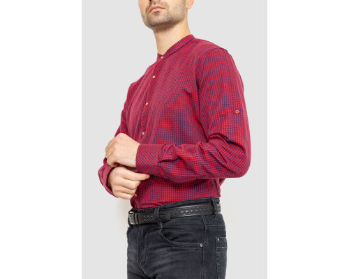 Сорочка чоловіча в клітинку байкова, колір червоно-синій, 214R99-34-022