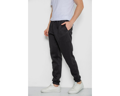 Спортивні штани чоловічі на флісі, колір чорний, 244ROP09