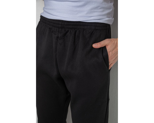 Спортивні штани чоловічі на флісі, колір чорний, 244ROP09