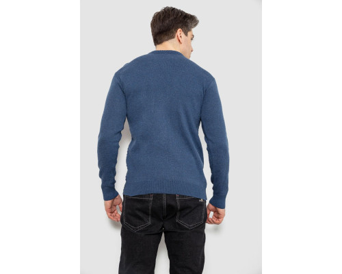Светр чоловічий в смужку, колір джинс, 161R1029