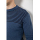 Светр чоловічий в смужку, колір джинс, 161R1029