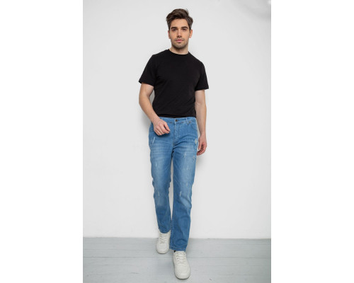 Джинси чоловічі з потертостями, колір блакитний, 247R736