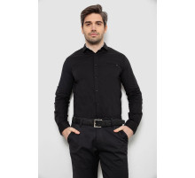 Сорочка чоловіча однотонна, колір чорний, 186R2072