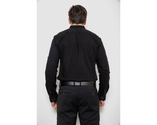 Сорочка чоловіча однотонна, колір чорний, 186R2072