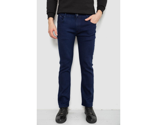 Джинси чоловічі однотонні Straight, колір синій, 244R1051-1