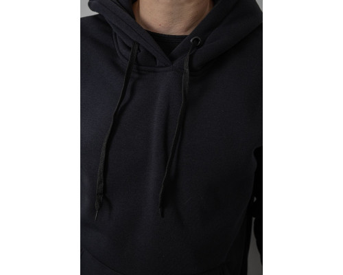 Худі чоловічий на флісі однотонний, колір чорнильний, 241R2650