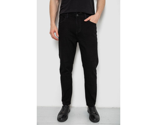 Джинси чоловічі однотонні, колір чорний, 244R8527-1