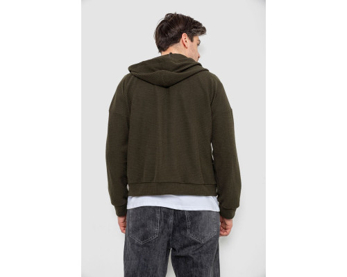 Кофта чоловіча на блискавці з капюшоном, колір хакі, 238R103-1