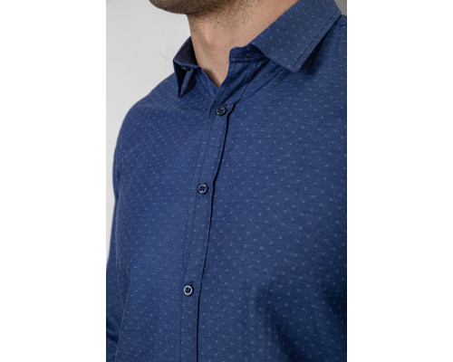 Сорочка чоловіча з довгим рукавом, колір синій, 214R838