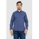 Сорочка чоловіча в клітку з принтом, колір джинс, 186RM04