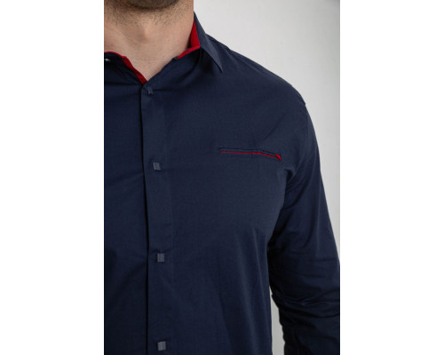 Сорочка чоловіча, колір темно-синій, 214R7186