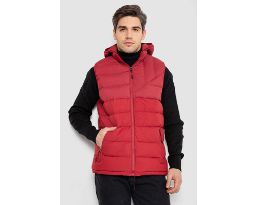 Жилетка чоловіча демісезонна, колір бордовий, 244RC666