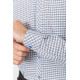Сорочка чоловіча в клеку байкова, колір сіро-білий, 214R39-33-007