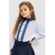 Блузка ошатна для дівчаток, колір біло-синій, 172R201-1
