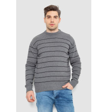 Светр чоловічий в смужку, колір сірий, 161R1057