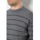 Светр чоловічий в смужку, колір сірий, 161R1057