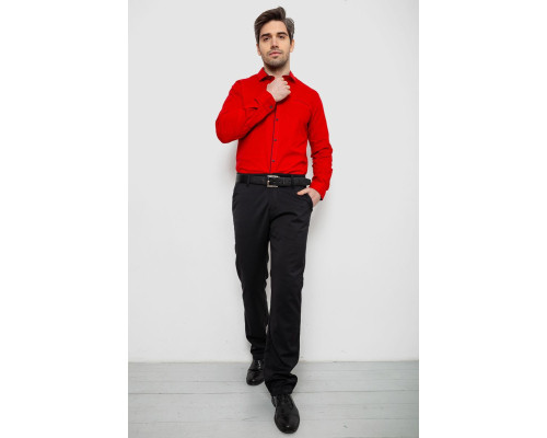 Сорочка чоловіча однотонна з принтом, колір червоний, 186R2025