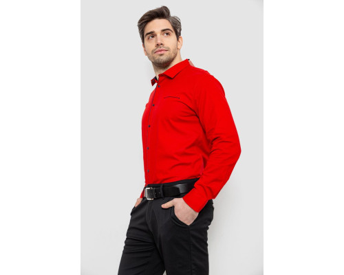 Сорочка чоловіча однотонна з принтом, колір червоний, 186R2025