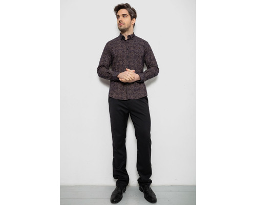 Сорочка чоловіча з принтом, колір коричневий, 186R6053