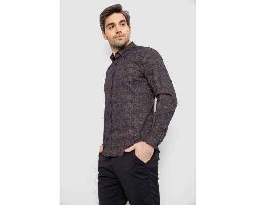 Сорочка чоловіча з принтом, колір коричневий, 186R6053